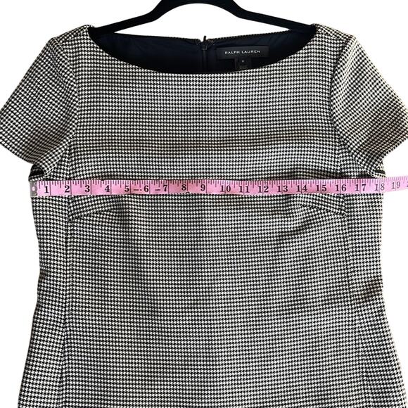 Ralph Lauren Black Label Houndstooth Wool Silk Sheath Ailya Dress Sz 10 INVS15 - Picture 8 of 12
